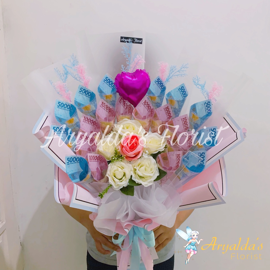 [READY STOCK] PREMIUM Bouquet Uang | Money Bouquet Asli 2rb, 5rb, 10rb, 20rb, 50rb, 75rb, 100rb | Bu