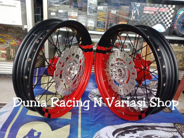 Velg Supermoto Honda CRF 150 ring 17 tapak lebar Tromol depan belakang CRF sama stel