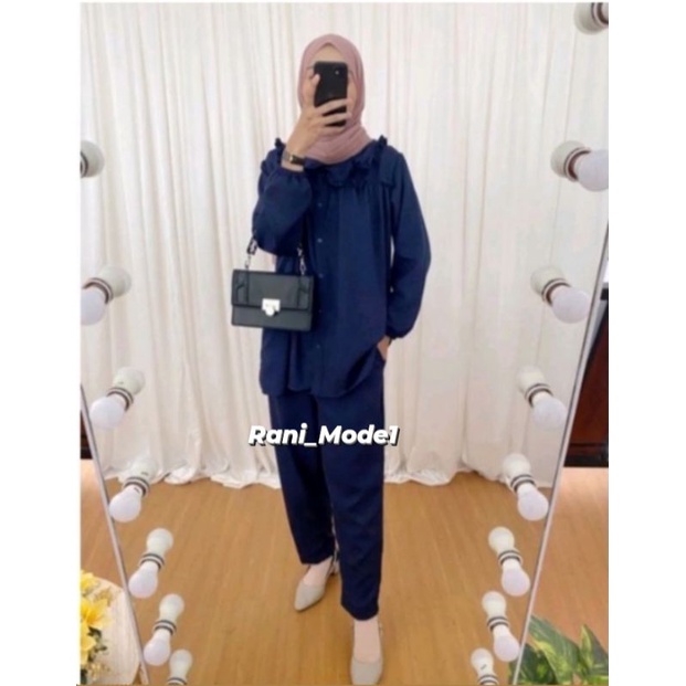 PREMIUM CRINKLE / STELAN RENDA POLOS WANITA CRINKLE / ONE SET POLOS DAYANA-2