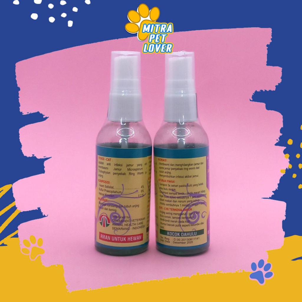 OBAT ANTI JAMUR ANJING - FUNGI DOG SPRAY 60 ML ORIGINAL - CAIRAN SEMPROT FUNGIDOG ANTI INFEKSI CEGAH GATAL DAN JAMUR PADA DOGY AMAN AMPUH PET ANIMAL HEALTHCARE AND VETERINARY TAMASINDO KESEHATAN DAN VITAMIN HEWAN BINATANG PELIHARAAN MITRAPETLOVER