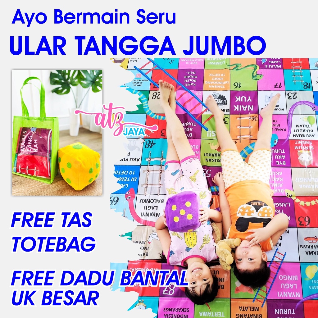 1,5 X 1,5 METER Mainan Anak Edukasi Edukatif Anak Ular Tangga Jumbo