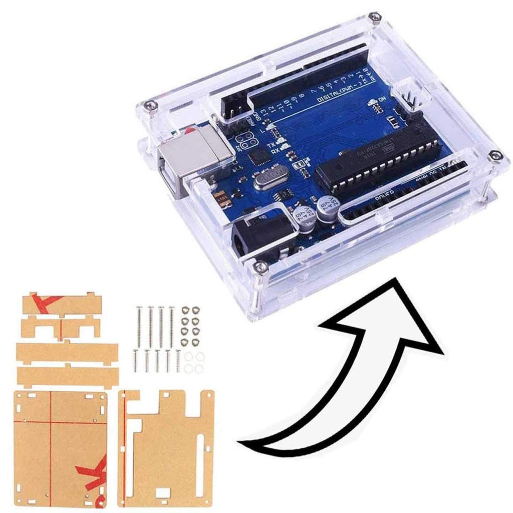 Acrylic Box for Arduino UNO R3 Transparent Casing Kotak Transparan