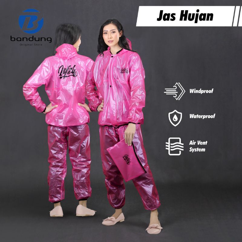 PROMO MUSIM HUJAN | Jas Hujan Perempuan Dewasa Pink Tebal Terbaru Setelan Baju Celana | Mantel Cewe | Mantel Wanita Bahan Premium Original Termurah