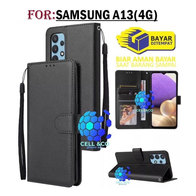 NEW SAMSUNG GALAXY A13 4G 2022 CASE FLIP LEATHER WALLET PREMIUM FLIP CASE BUKA TUTUP KESING HP CASING FLIP CASE WALLET SAMSUNG A13 4G TERBARU