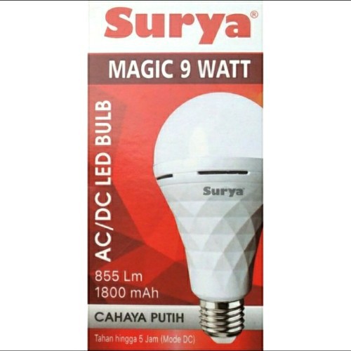 Lampu Emergency SURYA Magic 9 Watt / Lampu LED AC/DC / Lampu Darurat