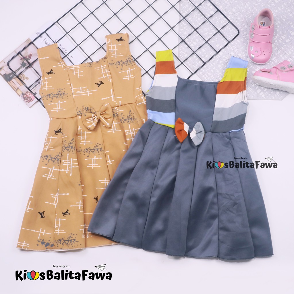 Dress Clairine uk 3-4 Tahun / Baju Anak Perempuan  Dres Batik Yukensi Murah Adem Pakaian Pesta Gaun