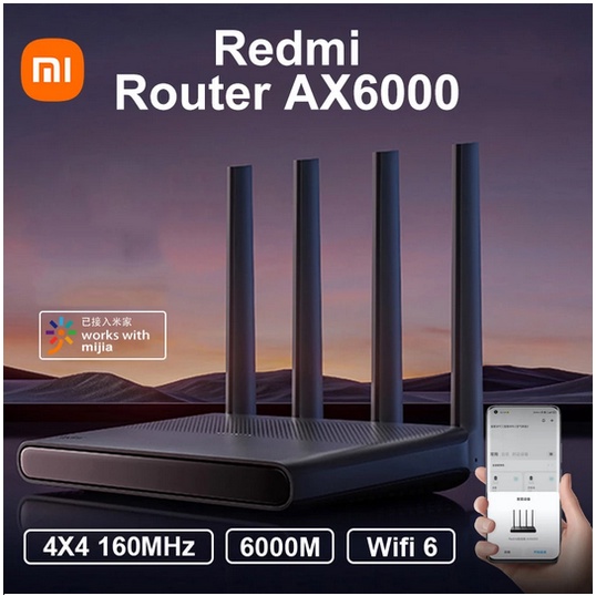 RED-MI AX6000 Mesh Router WiFi 6 AX Gigabit Dual Band