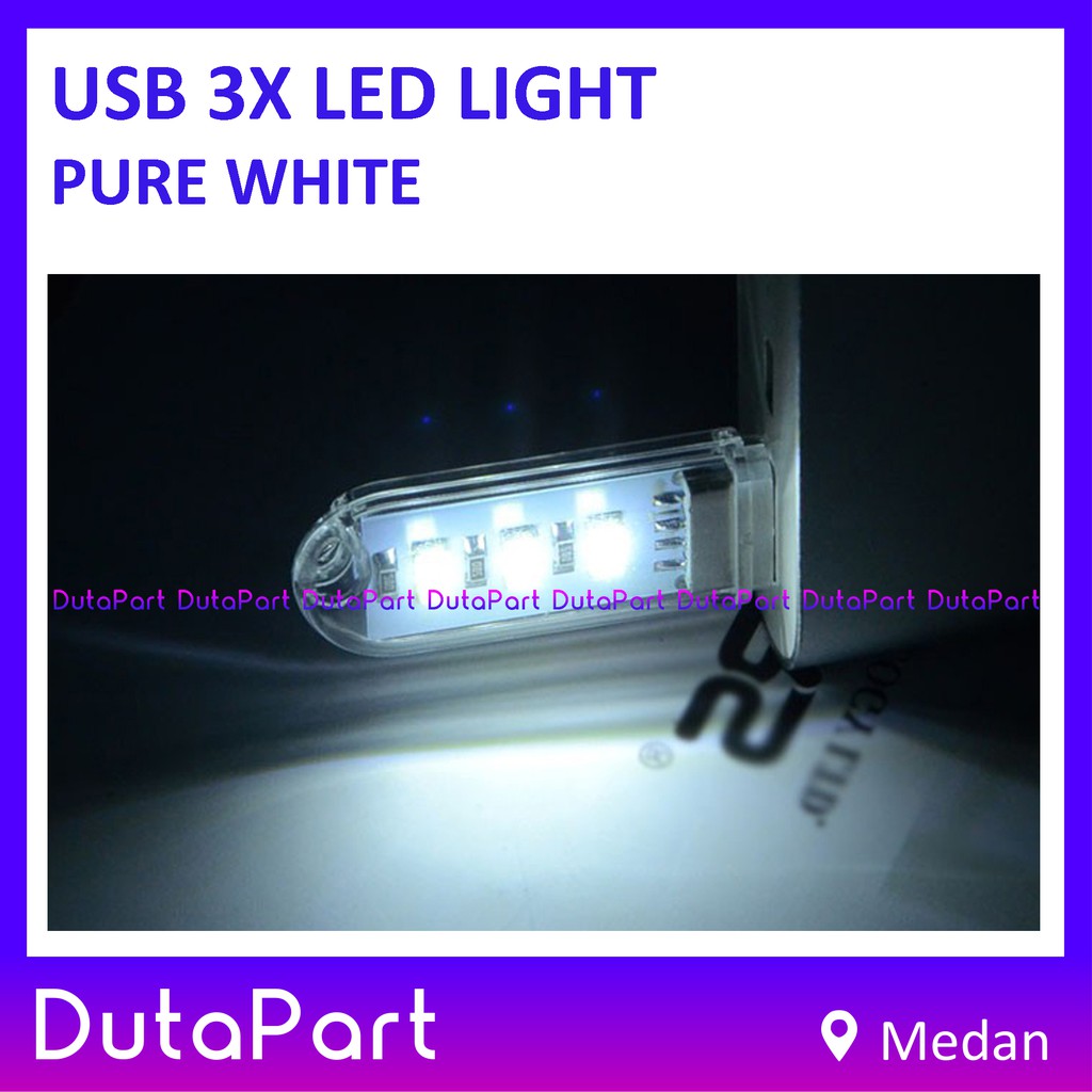 USB 3 Mata LED Mini Light Lampu Senter Tidur Darurat Emergency SMD 5730