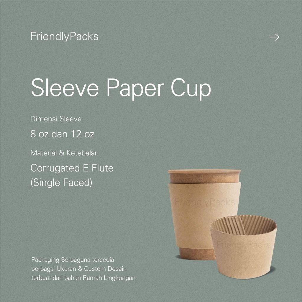 

Hot Paper Cup Sleeve Corrugated / Sarung Tahan Panas Gelas Cup Kertas