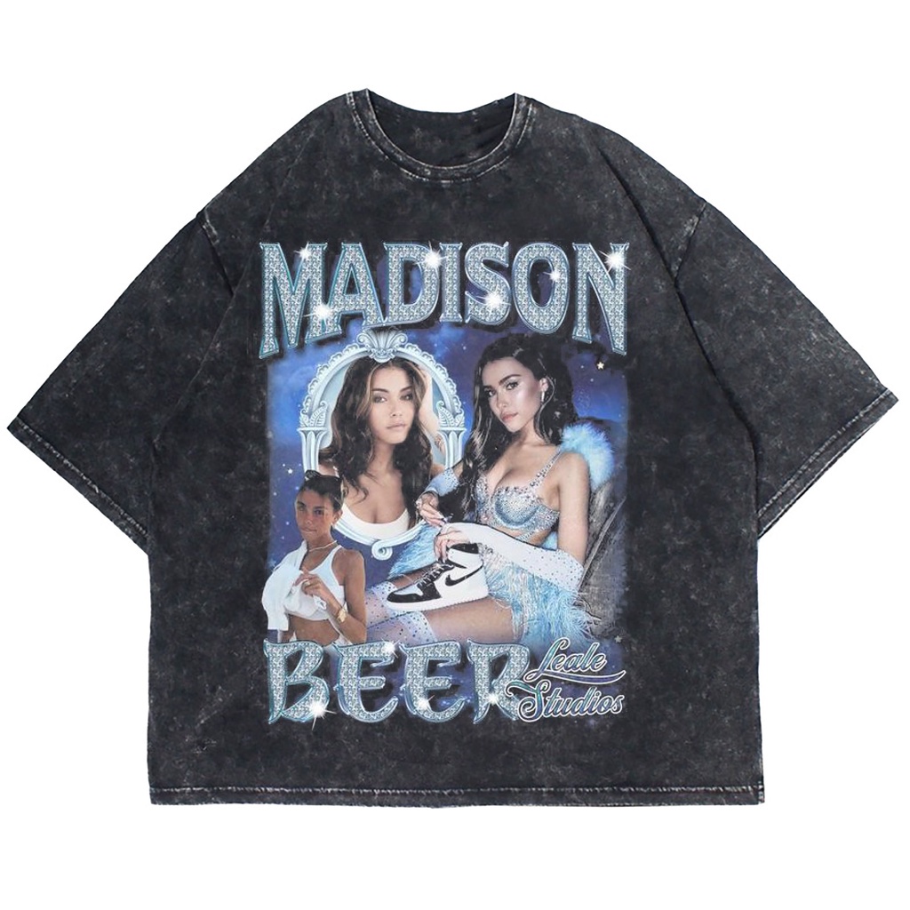 KAOS OVERSIZE MADISON BEER WASHING VINTAGE TEE ( WASHING T-SHIRT )