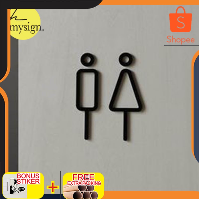 

Murah TOILET SIGN ACRYLIC STICKER | TOILET LABEL SIGN MODERN Elegan