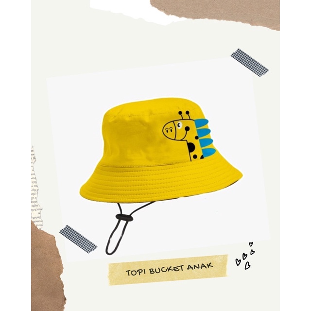 BUCKET HAT DINO TOPI BUCKET ANAK MOTIF HEWAN TOPI BUCKET ANAK PREMIUM UNTUK USIA 1-8 TAHUN