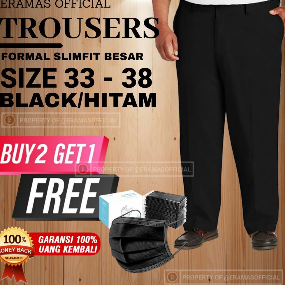 {ERI.01Jl22r} Celana Kantor Formal Kerja Panjang Pria Dewasa Slimfit Sepan Calbin Bahan Dasar Kain H