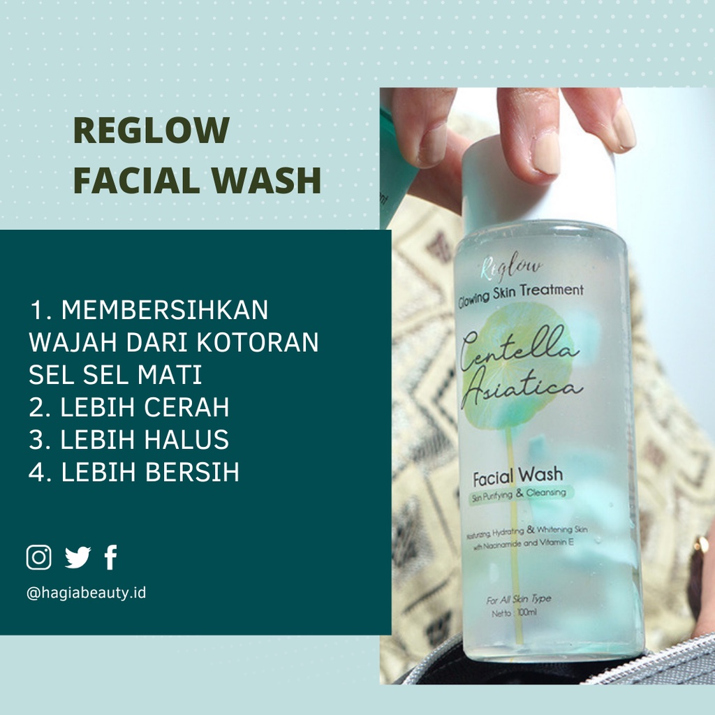 AGEN RESMI - REGLOW SKIN TREATMENT CENTELLA ASIACTICA FACIAL WASH UNTUK  KULIT BERMINYAK - REGLOW SKINCARE ORIGINAL untuk kulit sensitif