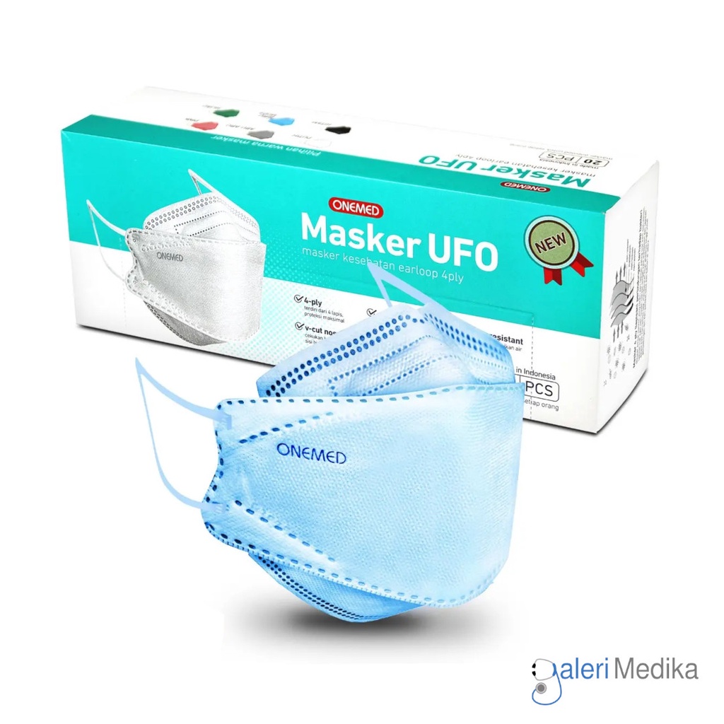 Onemed Masker UFO 4Ply Box Isi 20pcs - Masker Kesehatan 4ply