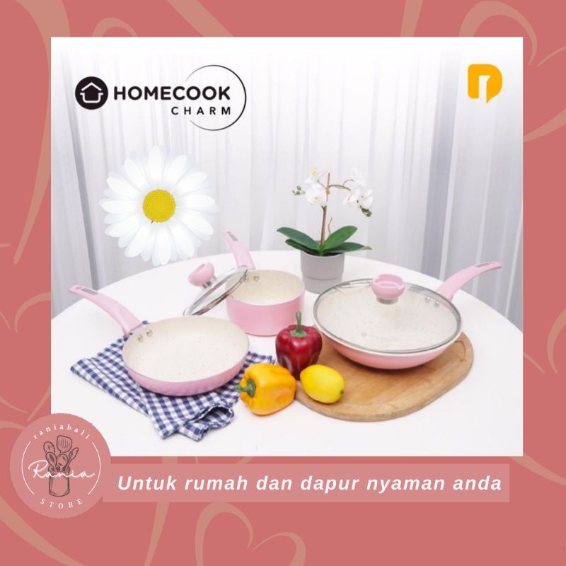 Homecook Charm Pink / Set panci homecook charm pink / panci set pink