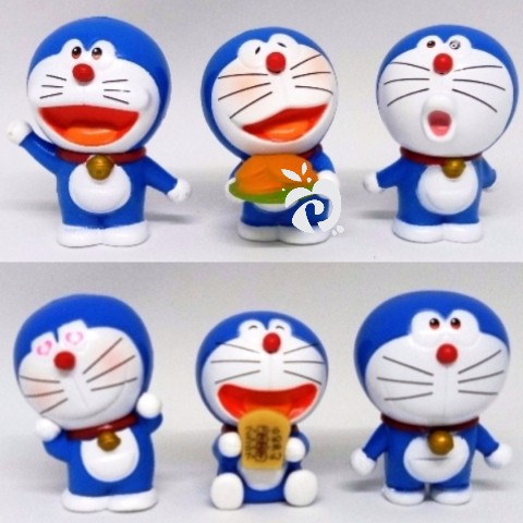 Doraemon Dorayaki Action Figure Set 6 Pajangan Mainan Miniatur Hiasan Kue Cake Toppers FG354