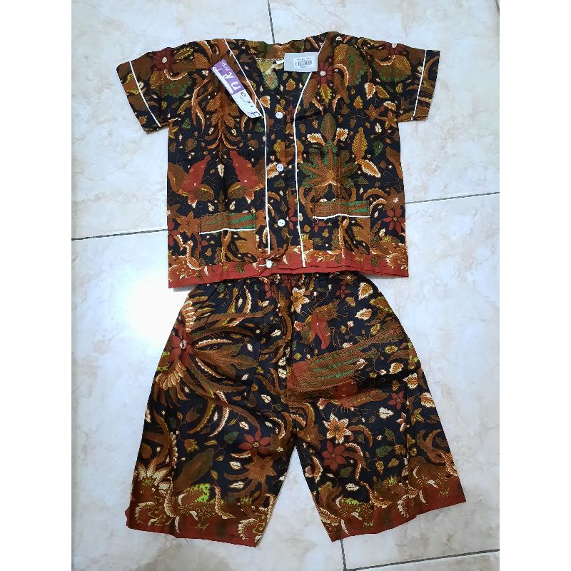 piyama batik anak laki celana pendek usia2-3 thn
