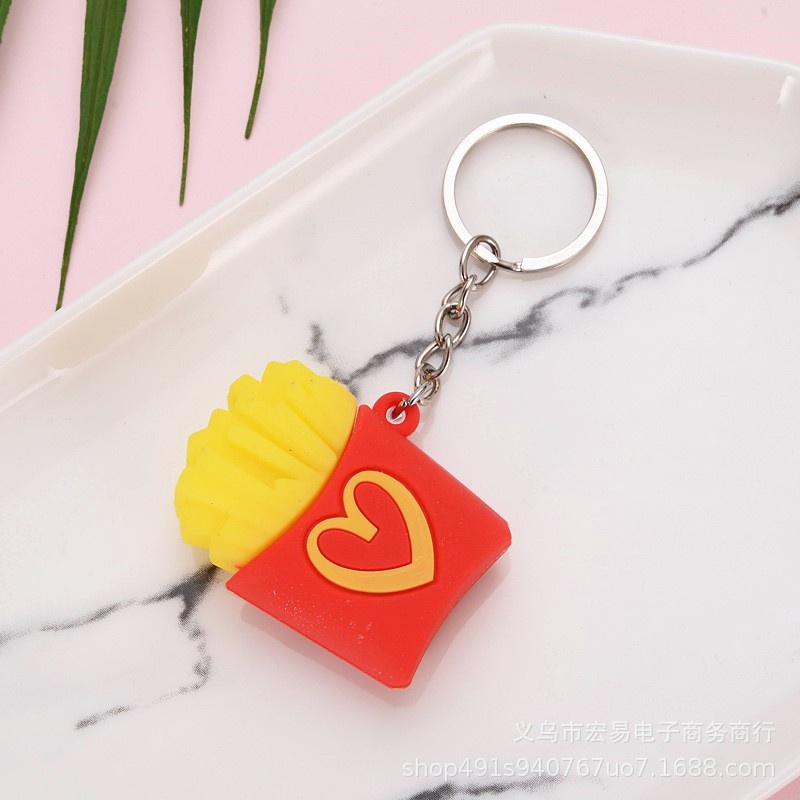 GANTUNGAN KUNCI TAS MOBIL MOTOR CHARACTER UNIK KEYCHAIN 3D MINI BAHAN PVC KARET LUCU GANCI KARAKTER BOBA FOOD CACTUS-KENTANG GORENG