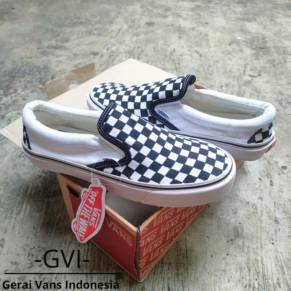 (GRATISSS!!!) VANS SLIP ON CLASSIC CHECKERBOARD BLACK WHITE WAFFLE DT PREMIUM BNIB-3