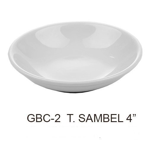 Piring Tempat Saos Kecap Sambal Bulat Keramik Homeline 4 Inch GBC-2