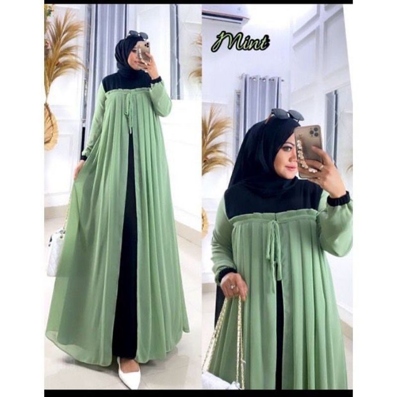 Gamis Wanita Muslimah Fashion Muslim Busana Syari Dress Maxi gamis Pesta Kondangan Baju Wanita Kekin