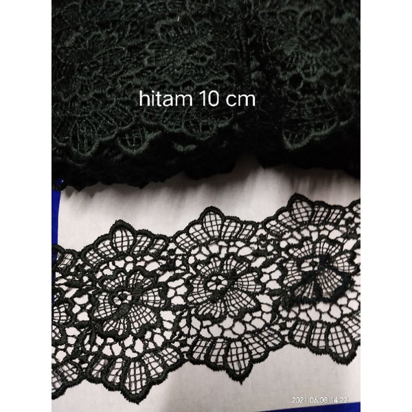 Renda bordir giper bunga renda hitam renda bordir renda tengahan renda rajut renda baju renda mukena