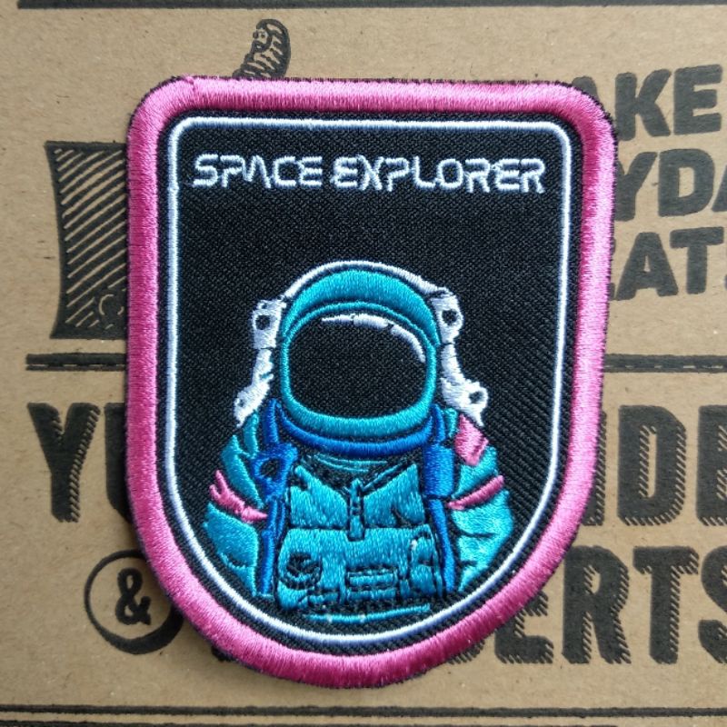 Bordir Astronot Space Explorer Astronaut Emblem NASA Amerika Serikat USA Wearpack Vespa Jaket Jeans 