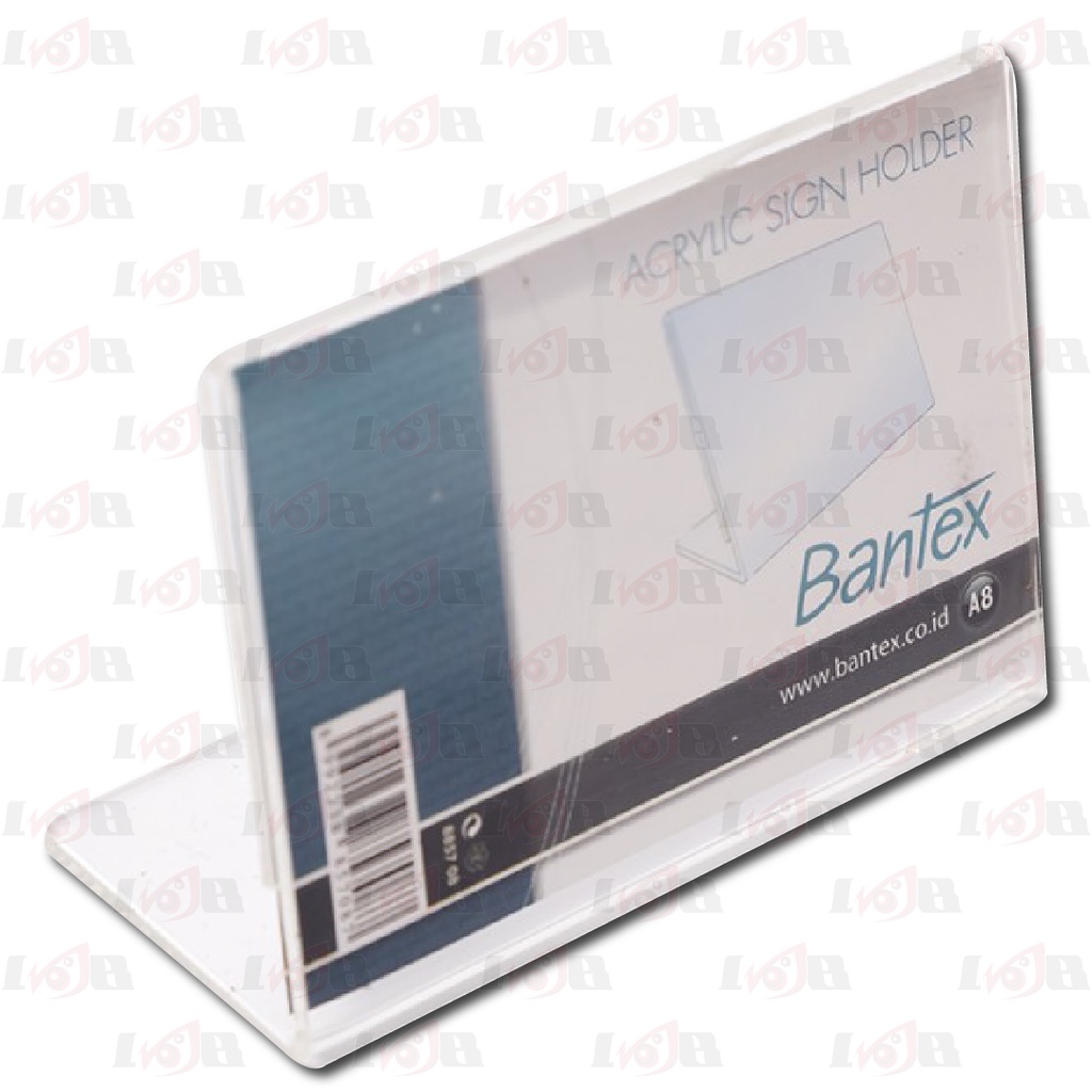 Bantex Slanted Sign Holder A8 Acrylic Dudukan Tempat Kartu Nama Meja Kantor Restoran Hotel