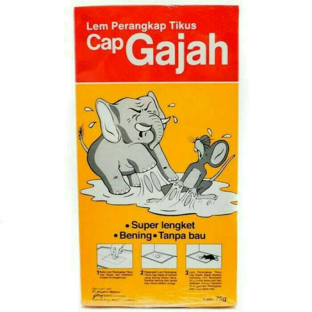 [TRAP BOX] Lem Tikus Trap Cap Gajah 70gr barcode 8992748195303