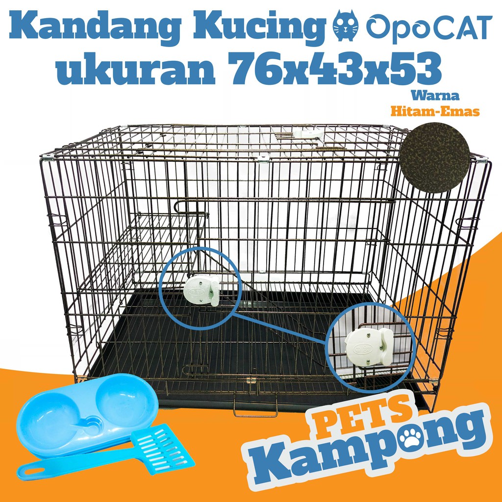 Kandang kucing anjing lipat ukuran besar Large (L) tingkat ...