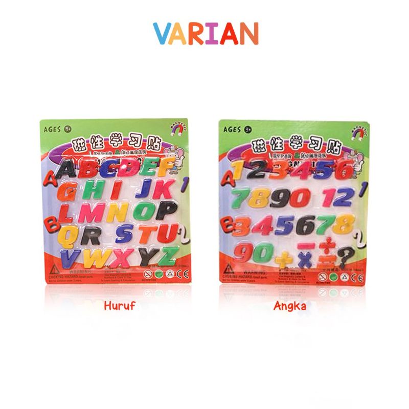 ALZ Magnet Kulkas Huruf Angka Hijaiyah Warna Warni Belajar Alphabet 123 Alif Tempelan Kulkas