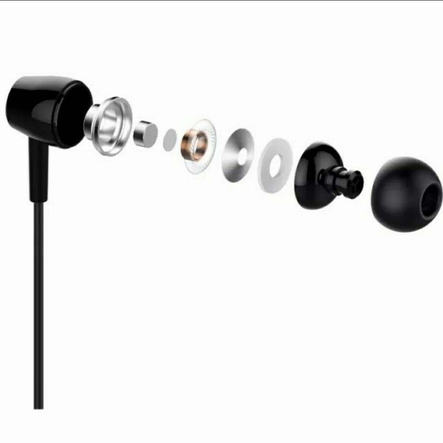 Earphone D21 original stereo bass music telfon headset mic