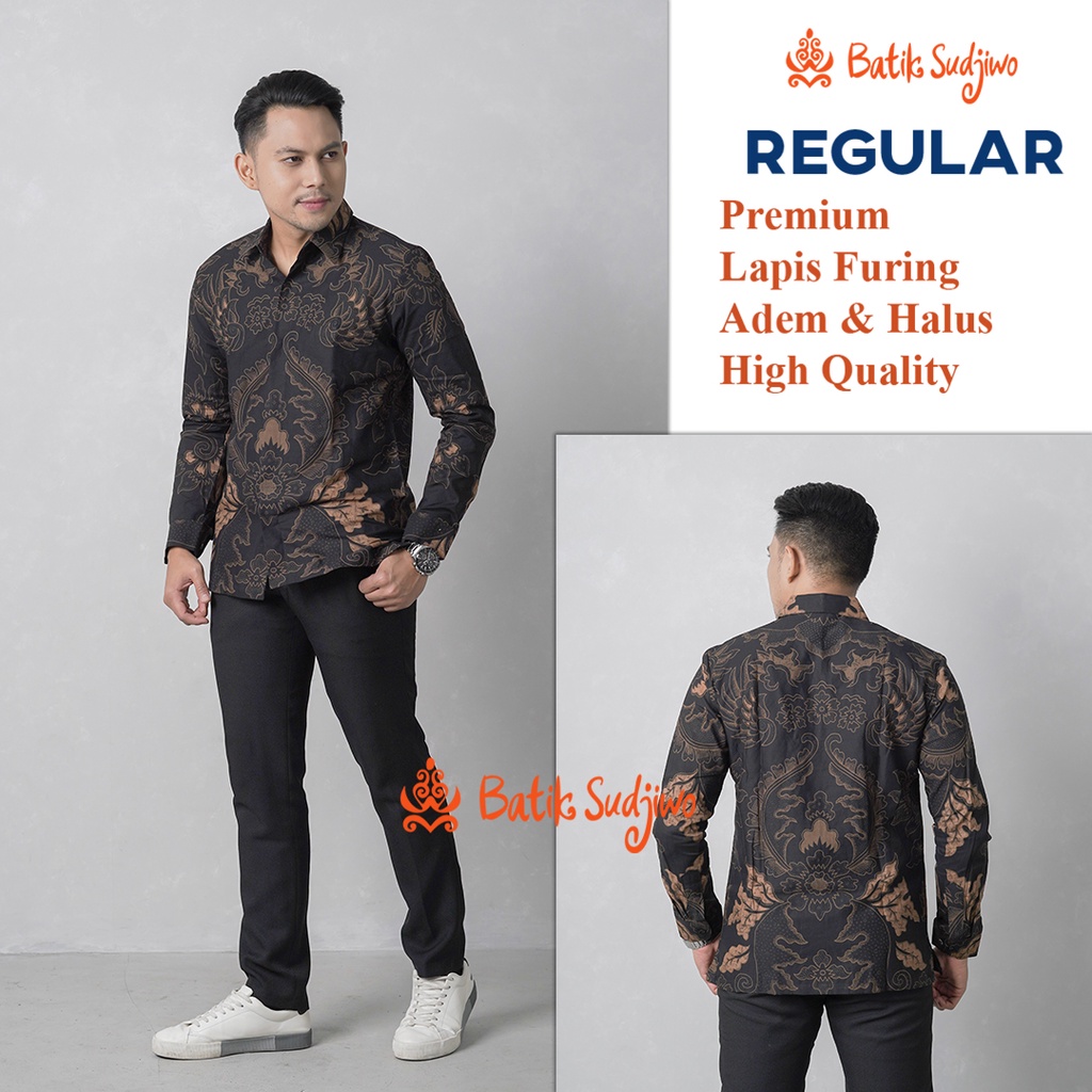 Kemeja Batik Pria Lengan Panjang  Lapis Furing Premium 1016