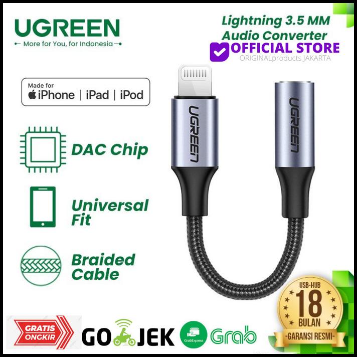 Ugreen Lightning 3.5Mm Audio Adapter Connector Mfi Earphone Iphone Aux