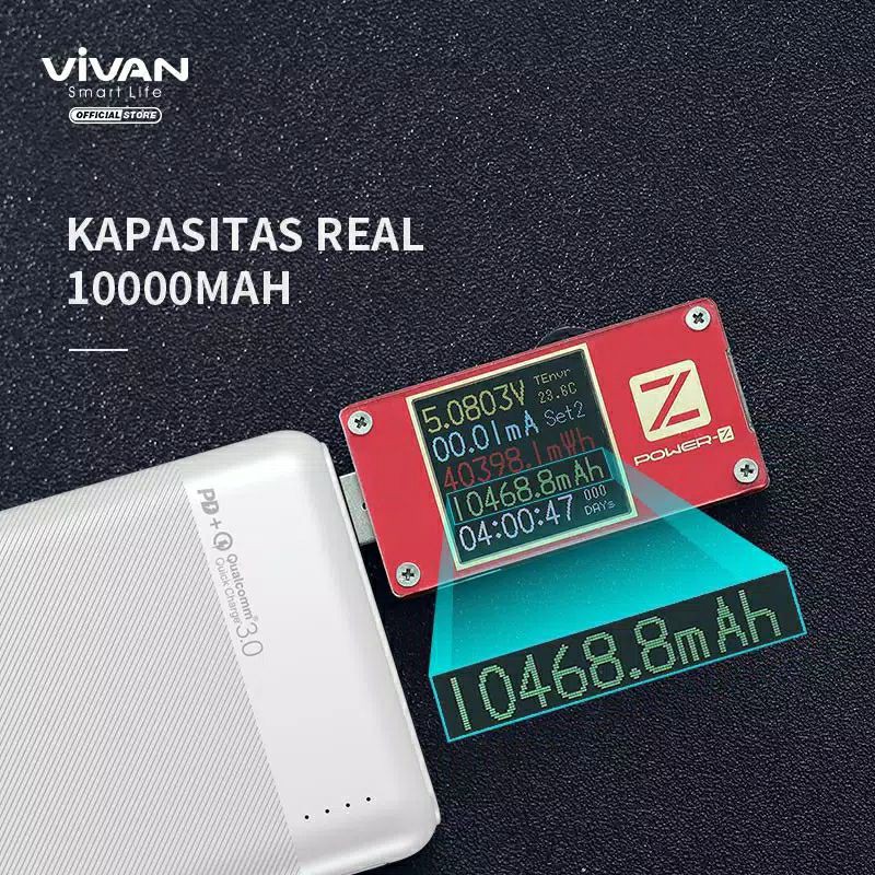 Vivan VPB-M10 Powerbank 10000mAh Quick Charging 3A