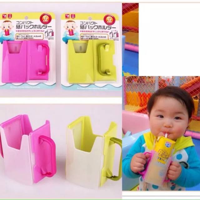 Milk juice box holder / tempat pegangan susu kotak  wadah gelas minuman kotak