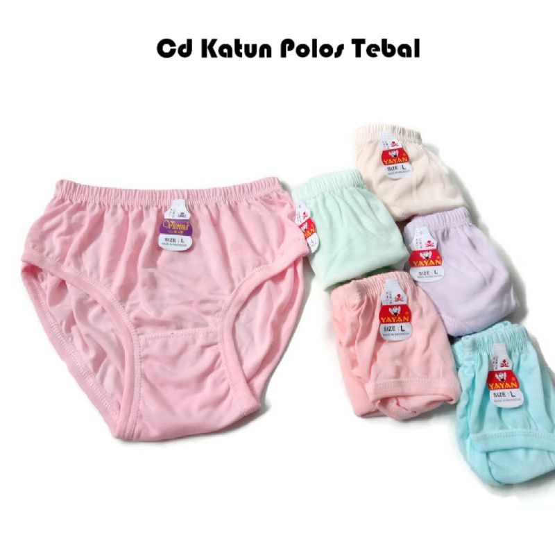 6 Pcs Cd Katun Polos Dewasa Size XL/3L/4L Grosir Dalaman Murah