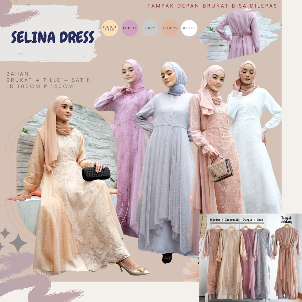 Selina Tille Dress Ld 100/Baju Dewasa Terbaru/Dress Maternity/Dress Lebaran/Dress Kondangan