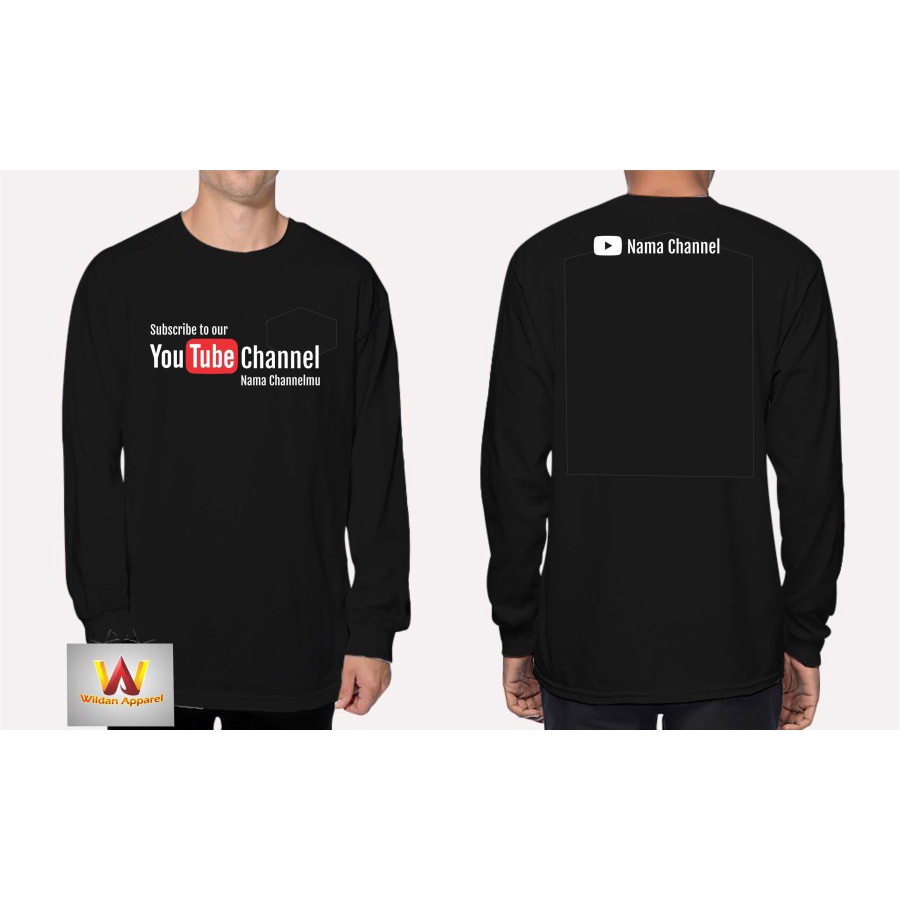 Kaos Custom Channel Youtube Lengan Panjang Jumbo