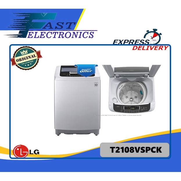 LG T2108VSPCK MESIN CUCI TOP LOADING 8 KG TURBO DRUM T2108 2108VSPCK