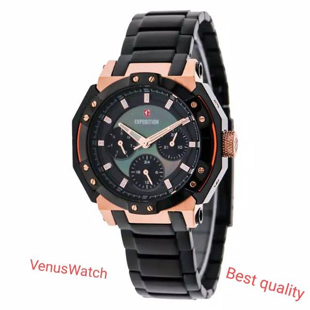 BEST SELLER JAM TANGAN ORIGINAL EXPEDITION E 6385 B  BLACK ROSEGOLD