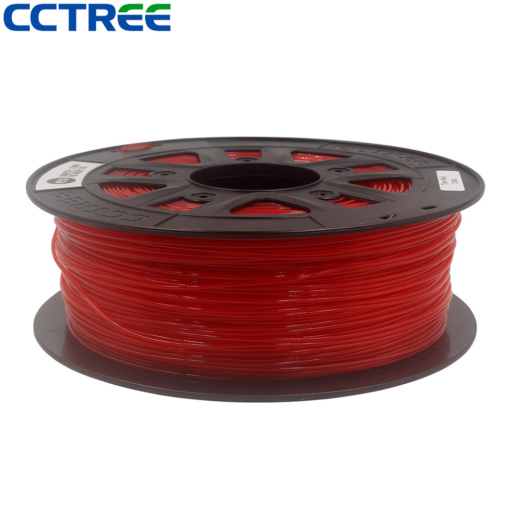 PETG CCTREE 3D PRINTER 1.75mm 1KG Filamen Filament Kualitas TRANSPARAN RED