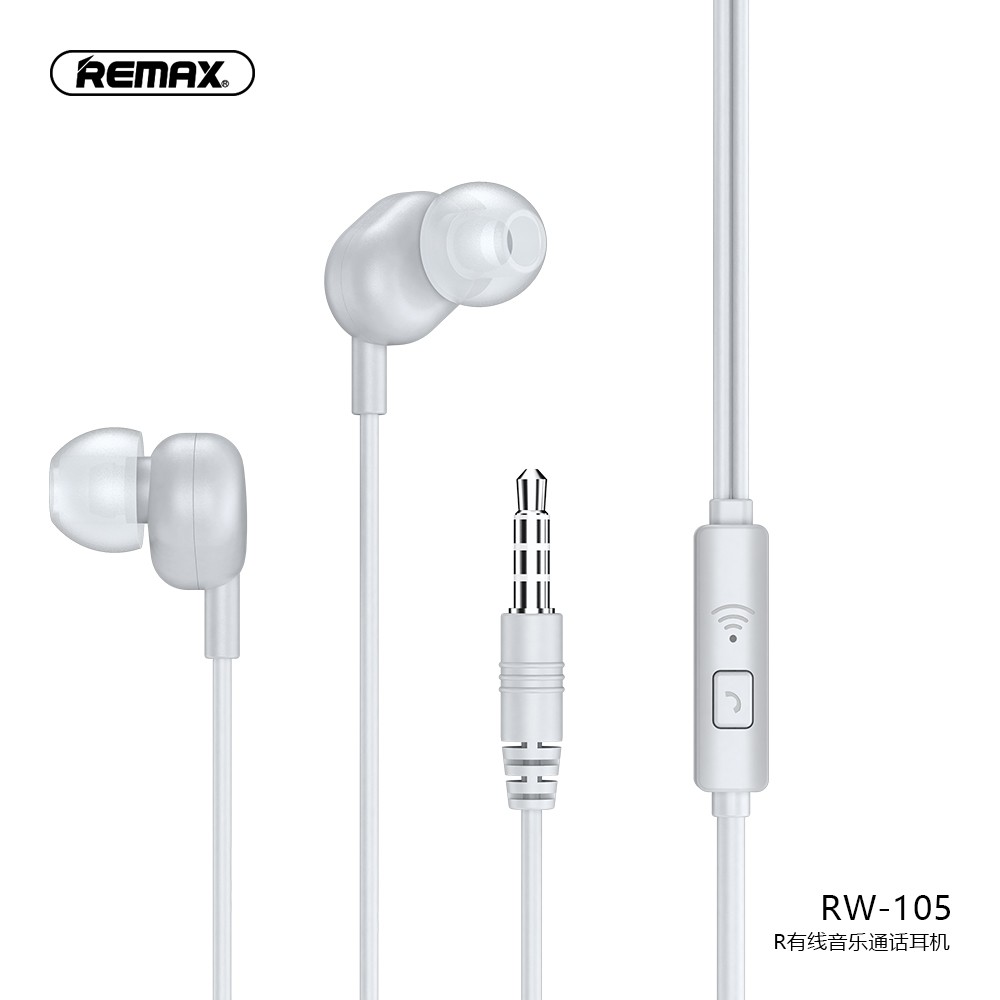 Remax RW-105 Earphone Premium Quality Wired In Ear Handsfree Headset HIFI