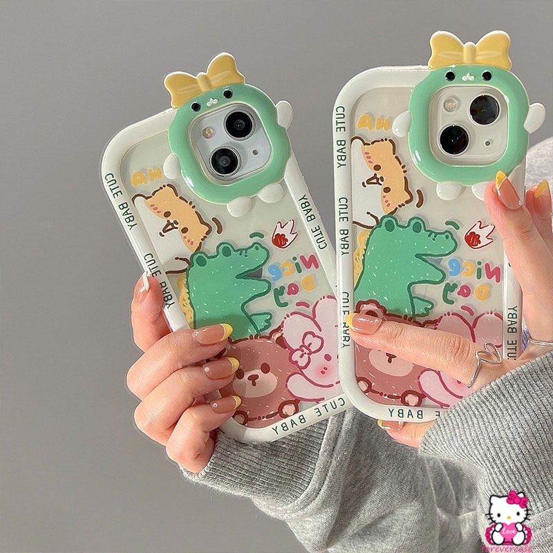 Soft Case Desain Dinosaurus Kelinci Beruang Anjing Untuk IPhone 7 8 Plus XR 11 12 13 Pro MAX X 6 6S Plus XS MAX SE 2020