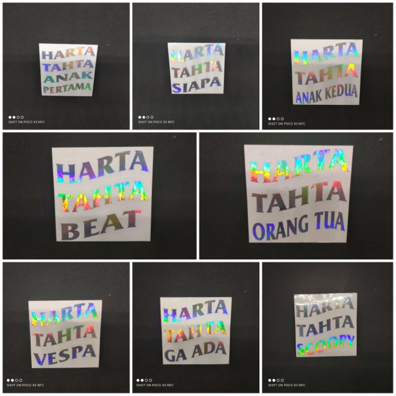 stiker harta tahta universal 6x6 siap kirim, case hp