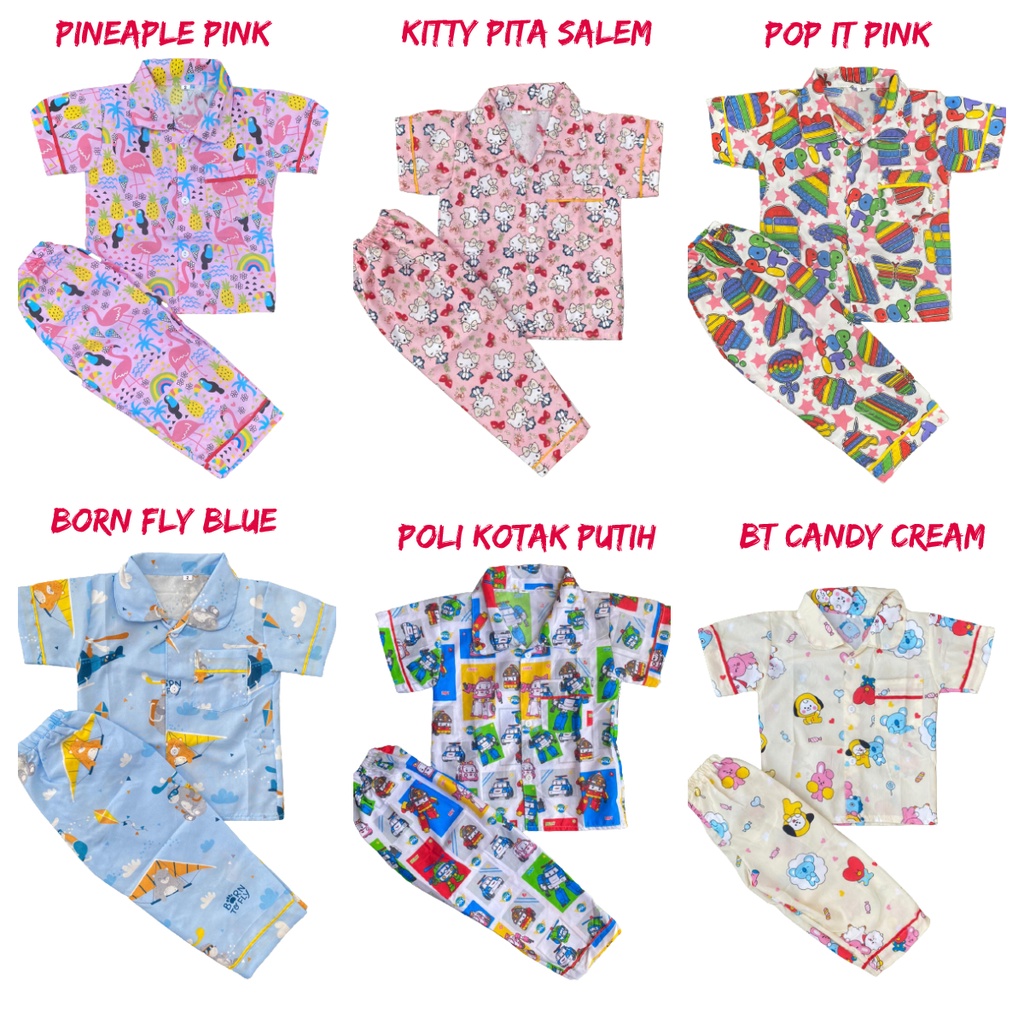 PIYAMA ANAK BABY / PIYAMA BAYI 0-18 BULAN BEBAS PILIH MOTIF