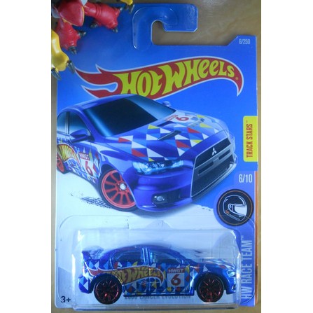 2008 Lancer Evolution Mitsubishi Evo X blue biru HOT WHEELS 2016 HW race track stars