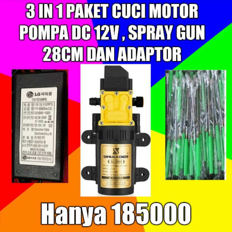 paket hemat 3 cuci motor / ac pompa sinleader