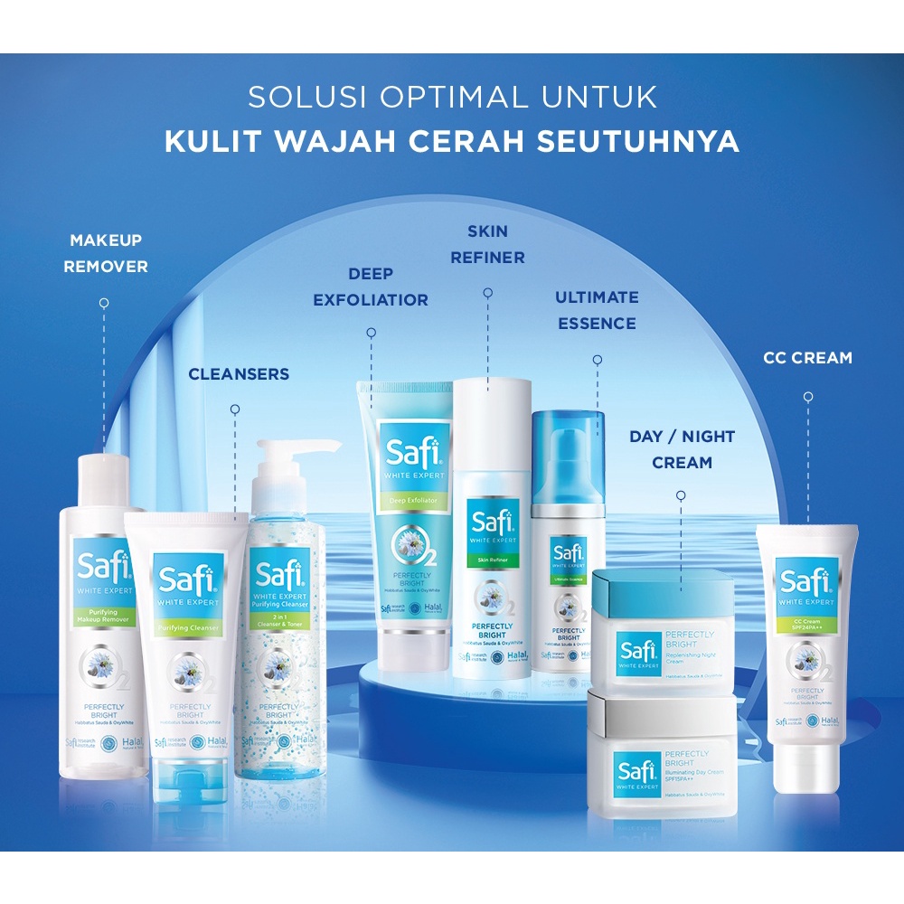 SAFI White Expert Series |  Ultimate Essence | Iluminating Cream | Replenishing Cream BPOM